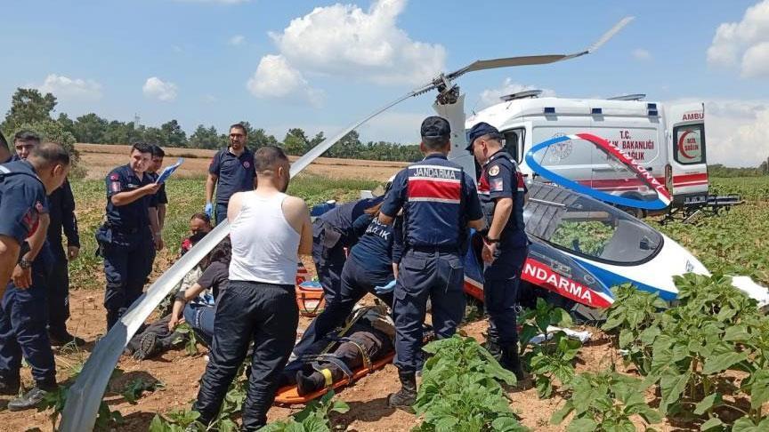 Adana'da jandarmaya ait cayrokopter düştü! 2 yaralı