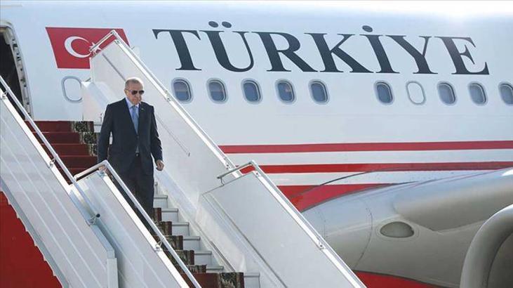 Cumhurbaşkanı Erdoğan özel uçak TUR ile Amsterdam'a geldi