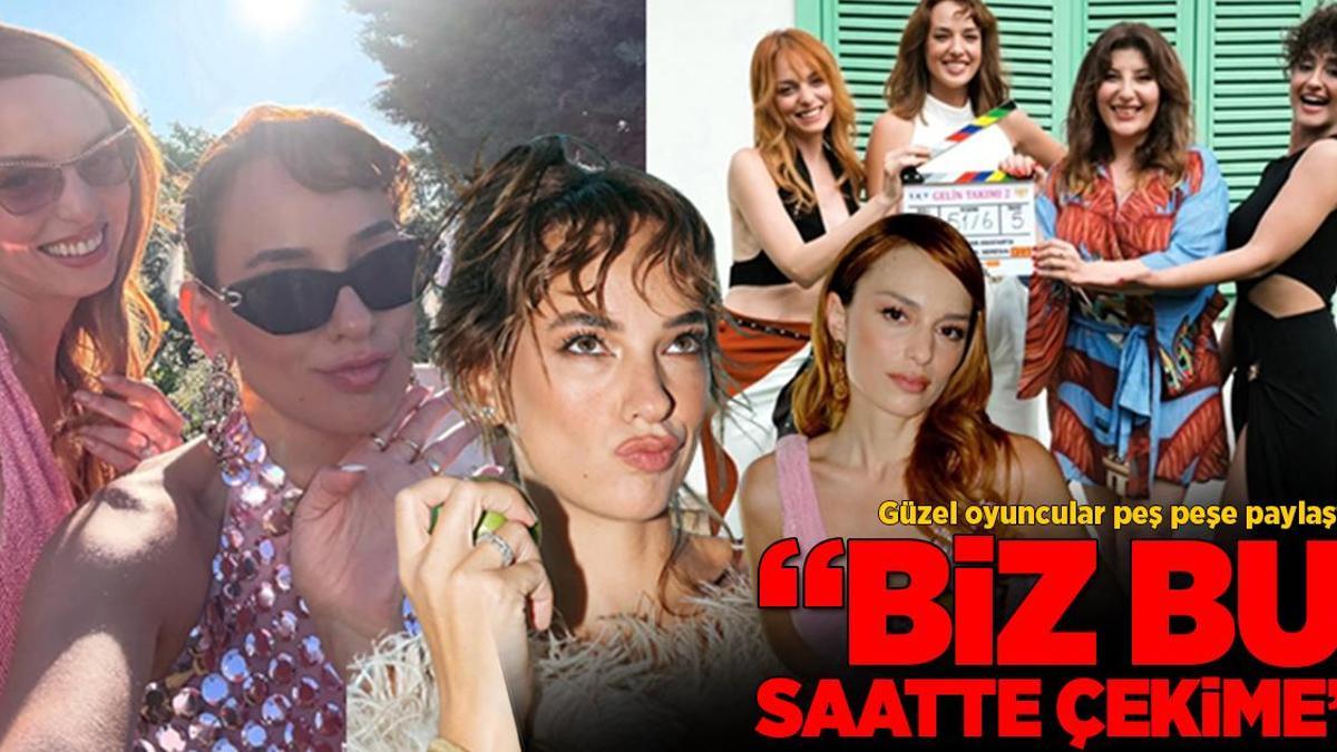 Güzel oyuncular peş peşe paylaştı! 'Biz bu saatte çekime'