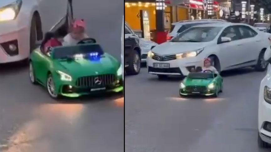 Mersin'de dehşet anları! Akülü araçlı çocuğa otomobil çarptı